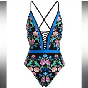 Nanette Lepore Damask Floral Goddess swimsuit
